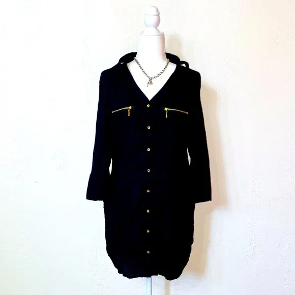 Guess Long Sleeve Shirt Dress - Picture 3 of 7